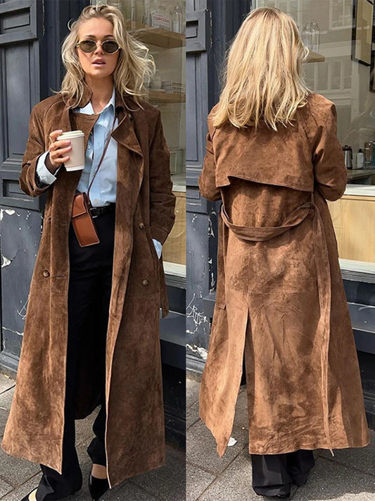 Harper & Wilde Suede Lapel Coat