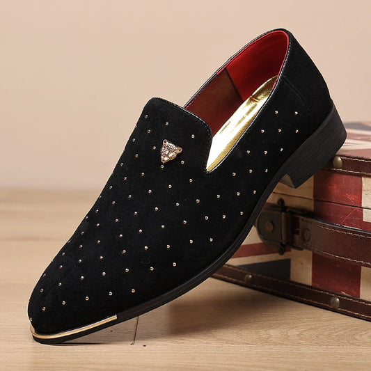 Rosso Cavallo Studded Loafers