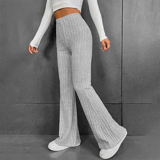 RIBBED BELLE HIGH-WAISTED PANTS