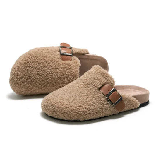 BERNO WOOL-LINED CORK SLIDERS